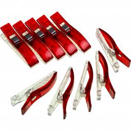 Fabric clips Large 10 pcs red