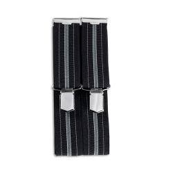 Hosenträger 35mm/120 cm schwarz/graue Streifen