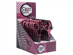 Soft-Grip-Scheren schwarz und pink Display 2x10Sets