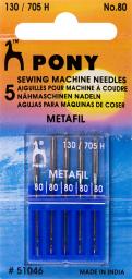 Sewing Machine Needle Metallic 130/705 80 5pc