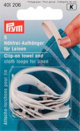 Clip-on towel+cloth loops linen 5pc