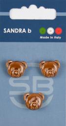 SB-Knopf Unternäher 15 mm braun Teddy