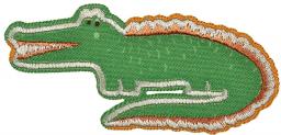 Applikation Krokodil orange grün