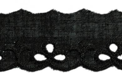 Scalloped Lace 25Mm Black 100%Co 