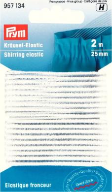 Shirring elastic 25mm white 2m 