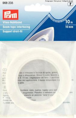 Vlies-Nahtband zum Aufbügeln 10 mm weiß 