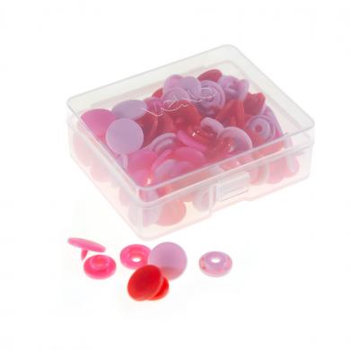 VENO-snaps Set 30 tlg. red, rosa, pink assorted 