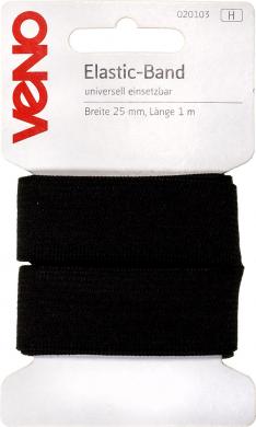 Elastic tape soft 25mm black 
