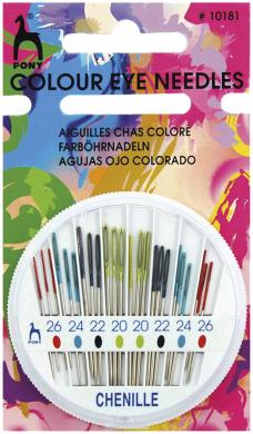 Embroidery Needles With Lace Steel 20/26 Colored 