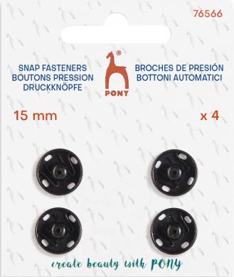Snap Fasteners MS 15mm black 