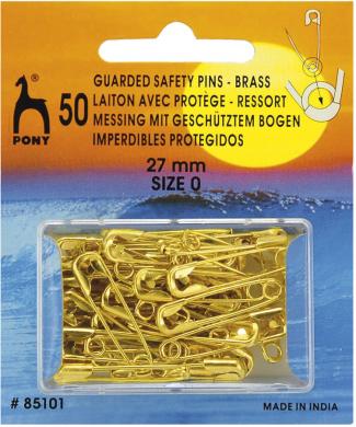 Safety Pins Guarded Brass 27mm 