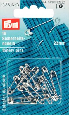 Safety pins H&T 23mm si-col         16pc 