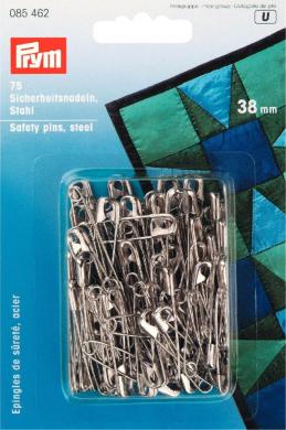Safety pins H&T 38mm si-col         75pc 