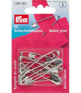 Ball safety pins st 34+41+48 si-col 10pc 
