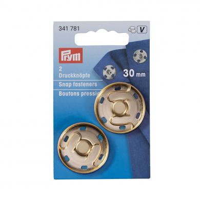 Sew-on snap fast brass 30mm new gold 