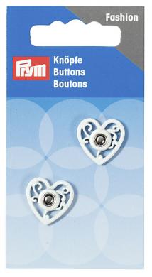 sew on buttons heartshape 18mm white 