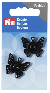 sew on buttons butterfly 25mm black 