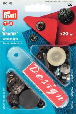 NF-Druckknopf Anorak Fusion MS 20 mm altsilber 