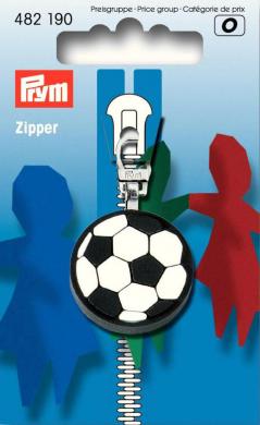 Fashion-Zipper für Kinder Fussball schwarz/weiß 