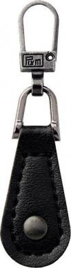 Fashion Zipper Lederimitat schwarz rund 