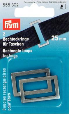 Rechteckringe für Taschen 25 mm altsilber 