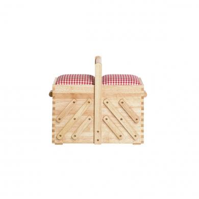 Sewing basket wood light M with fabric 