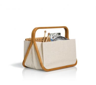 Fold & Store Basket "Canvas & Bamboo" natural 