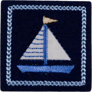 Application sailboat square blue 