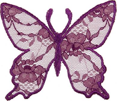 Applikation Schmetterling Spitze lila 