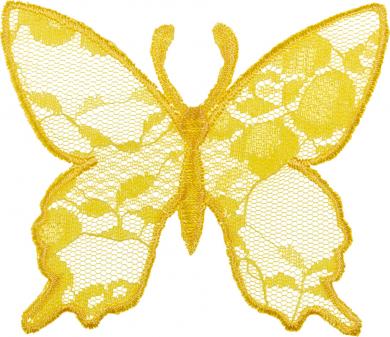 Applikation Schmetterling Spitze gelb 