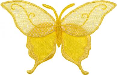 Applikation Schmetterling Tüllspitze gelb 