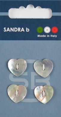 SB-Knopf 2-Loch 15 mm  Perlmutt Herz 
