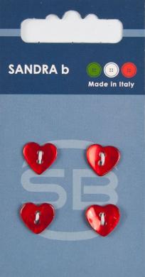 SB-Knopf 2-Loch 11 mm rot Perlmutt Herz 