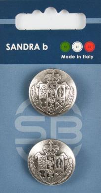 SB-Knopf Unternäher 23 mm Silber Metall Wappen 