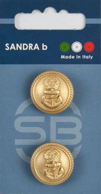 SB-Knopf Unternäher 20,5 mm gold Metall Anker 