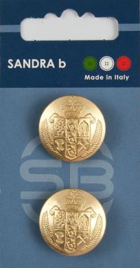 SB-Knopf Unternäher 23 mm gold Metall Wappen 