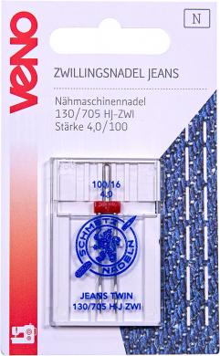 Twin sewing machine needles Jeans 130/705 H-J ZWI St.100 4,0 