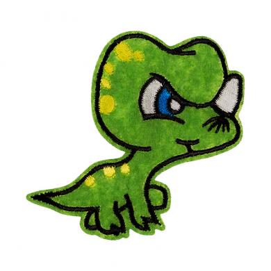 Applikation Dino grün mit Horn 