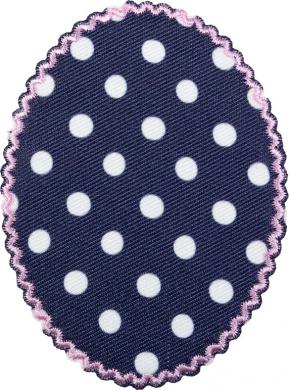 Patches 2x1 navy with white dots  