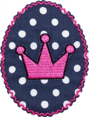 Patches 2x1 navy dotted with crown  
