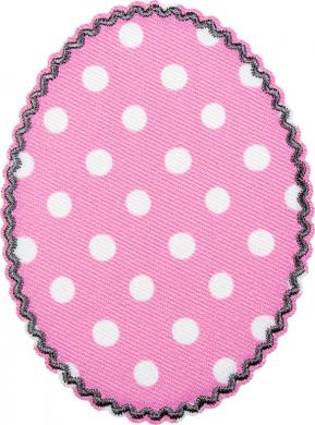 Patches 2x1 pink with white dots  