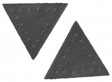 Applikation Dreieck Lederimitat grau 