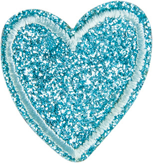 Application heart glitter blue 