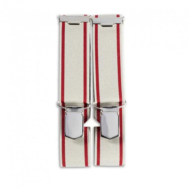Wholesale Mens braces light grey/red stripes 30mm 120cm 1pc