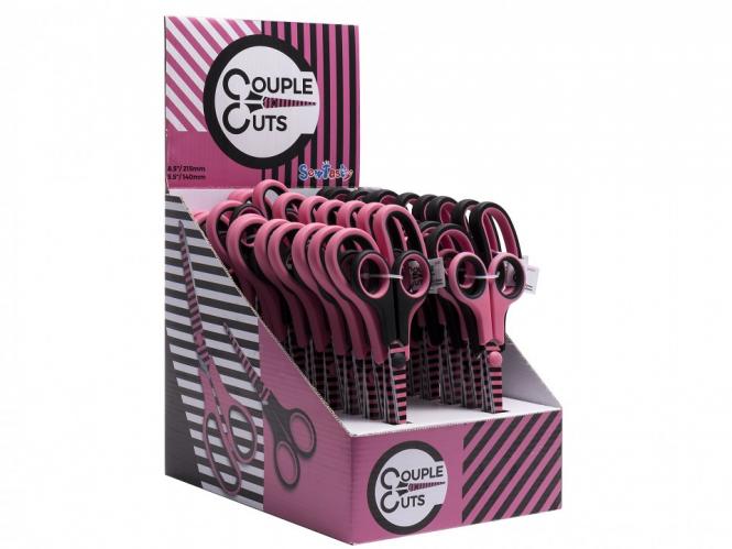 Großhandel Soft-Grip-Scheren schwarz und pink Display 2x10Sets