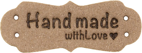 Wholesale Velour Label Handmade with Love beige