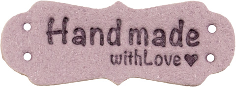Wholesale Velour Label Handmade with Love lilac
