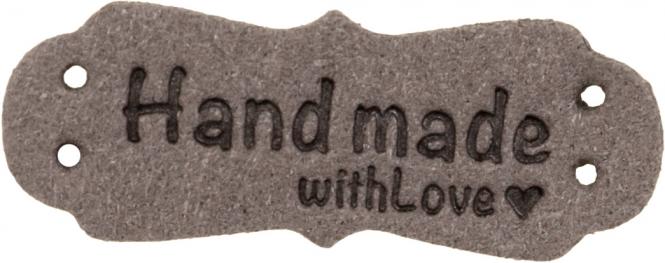 Wholesale Velour Label Handmade with Love grey 