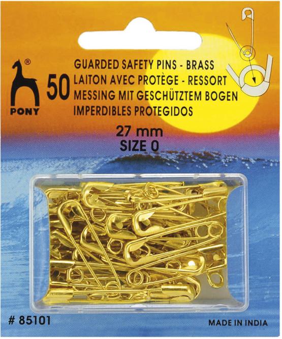 Wholesale Safety Pins Guarded Brass 27mm