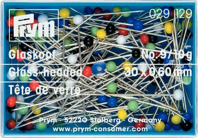 Wholesale Glass-head pins 30x0.60 si-col col   10g